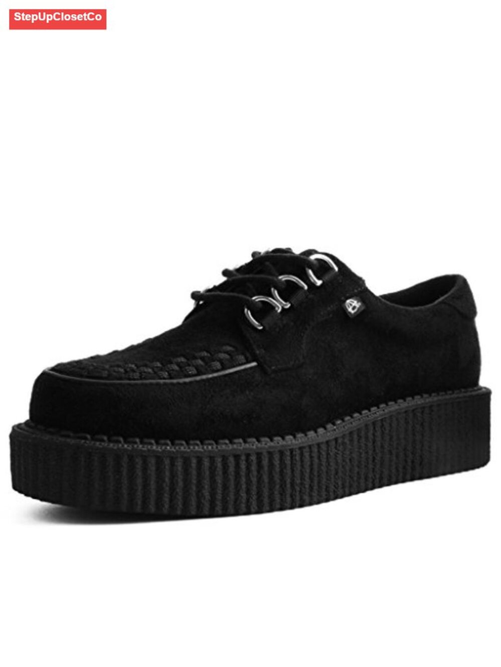 Faux Suede Creeper Sneaker Lace Up Round Toe Platform Casual
